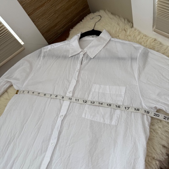 Z Supply Long White Button Down Shirt Size Small - Picture 4 of 6